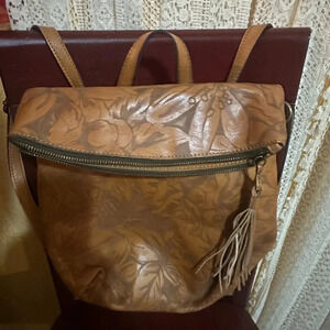 Patricia Nash Convertible Satchel Leather Backpack Bag Brown NWOT